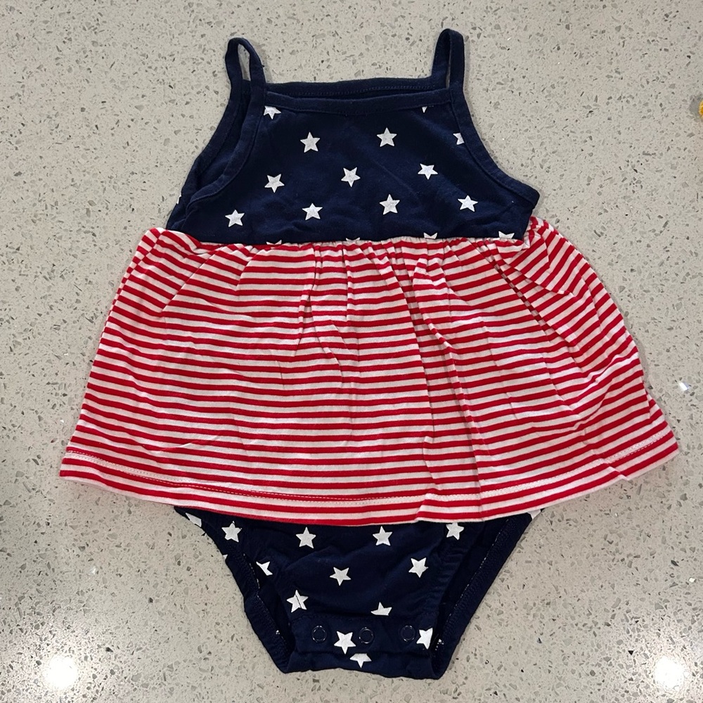 Carter's Colorful Floral and Solid Bodysuit Set and stars and strips onesie.